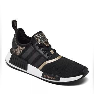 Adidas Black and Gold NMD_R1 Sneakers